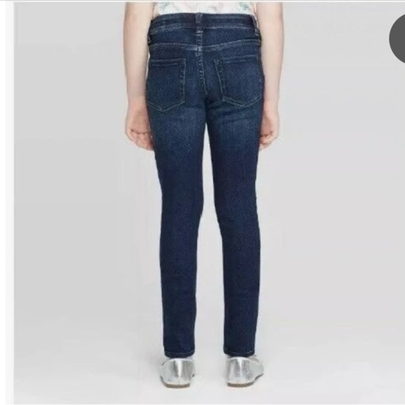 Cat & Jack 14 girls skinny jeans buttons distressed ripped - Picture 7 of 9